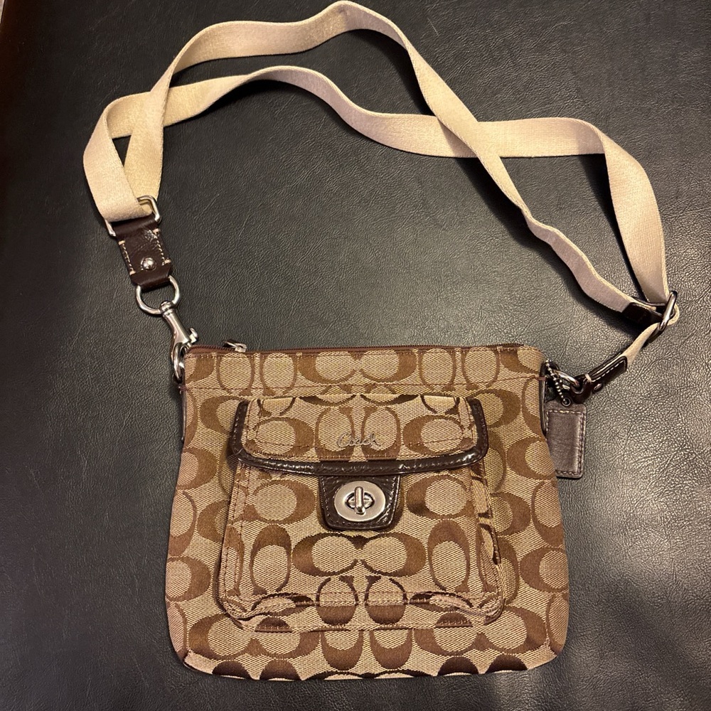 Coach Tan and Brown Crossbody Bag